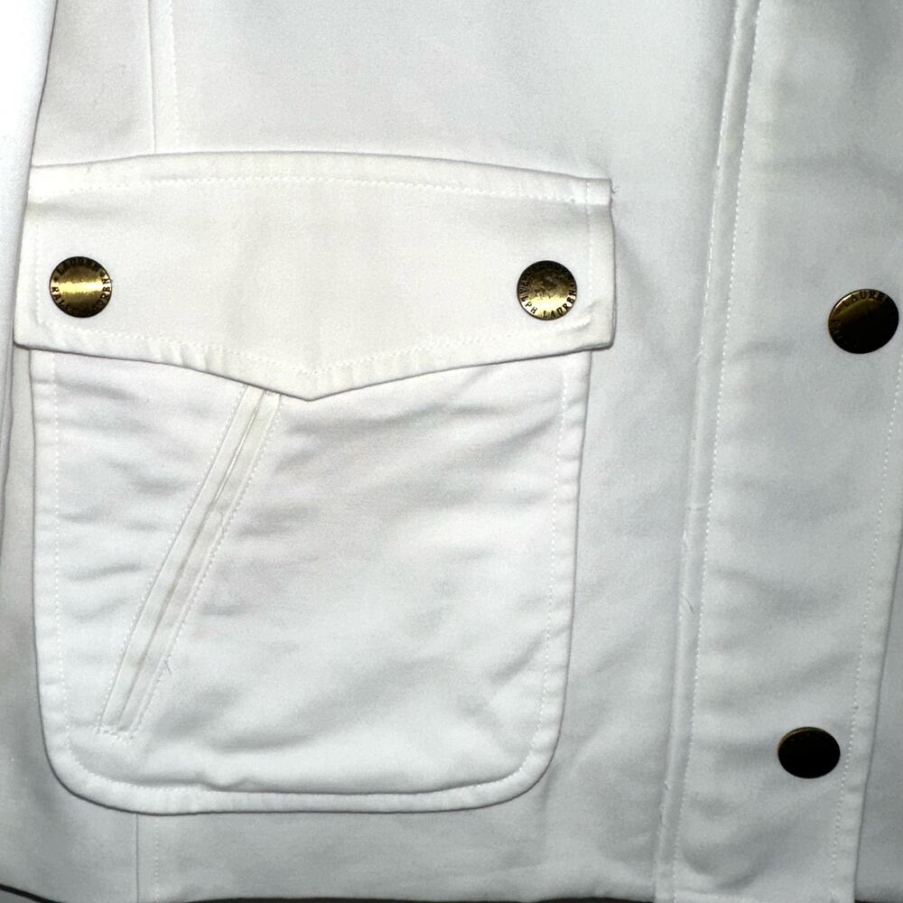 Lauren Ralph Lauren White Chore Barn Coat Equestrian Style Jacket Size Small - Picture 5 of 13